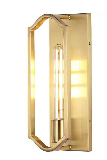 JONATHAN Y Chloe 4.75 in. 1-Light Brass Gold Modern Bohemian Iron LED Sconce