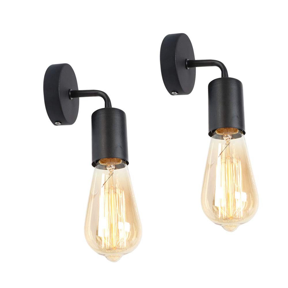 Vintage Sconces Black for Wall Lamps, E26 Base Retro Wall Mount Light Fixture…