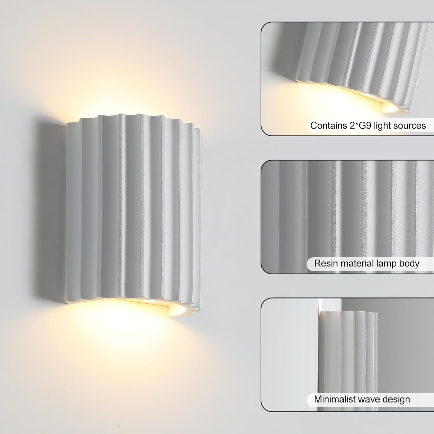 Modern LED Wall Sconce Up & Down Light for Living Room, Bedroom, Hallway