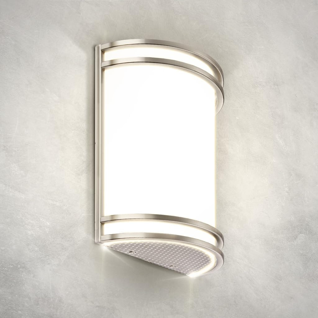 LED Indoor Wall Mount Light Fixture – 10 Inch 15W Modern Interior Brushed Nic…