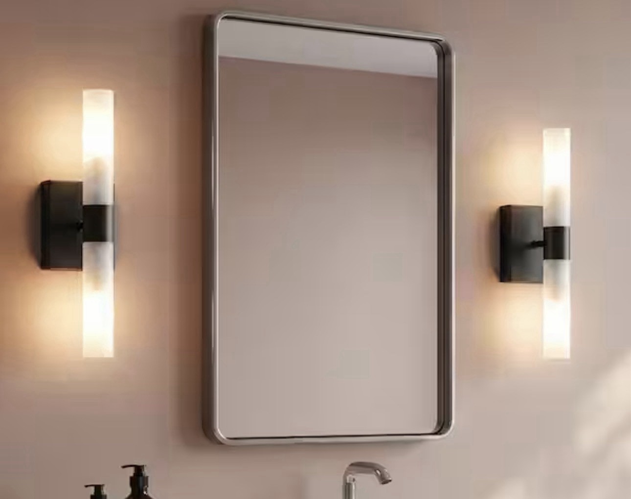 5 in. 2-Light Matte Black Modern Cylinder Wall Sconce – 2 Pack