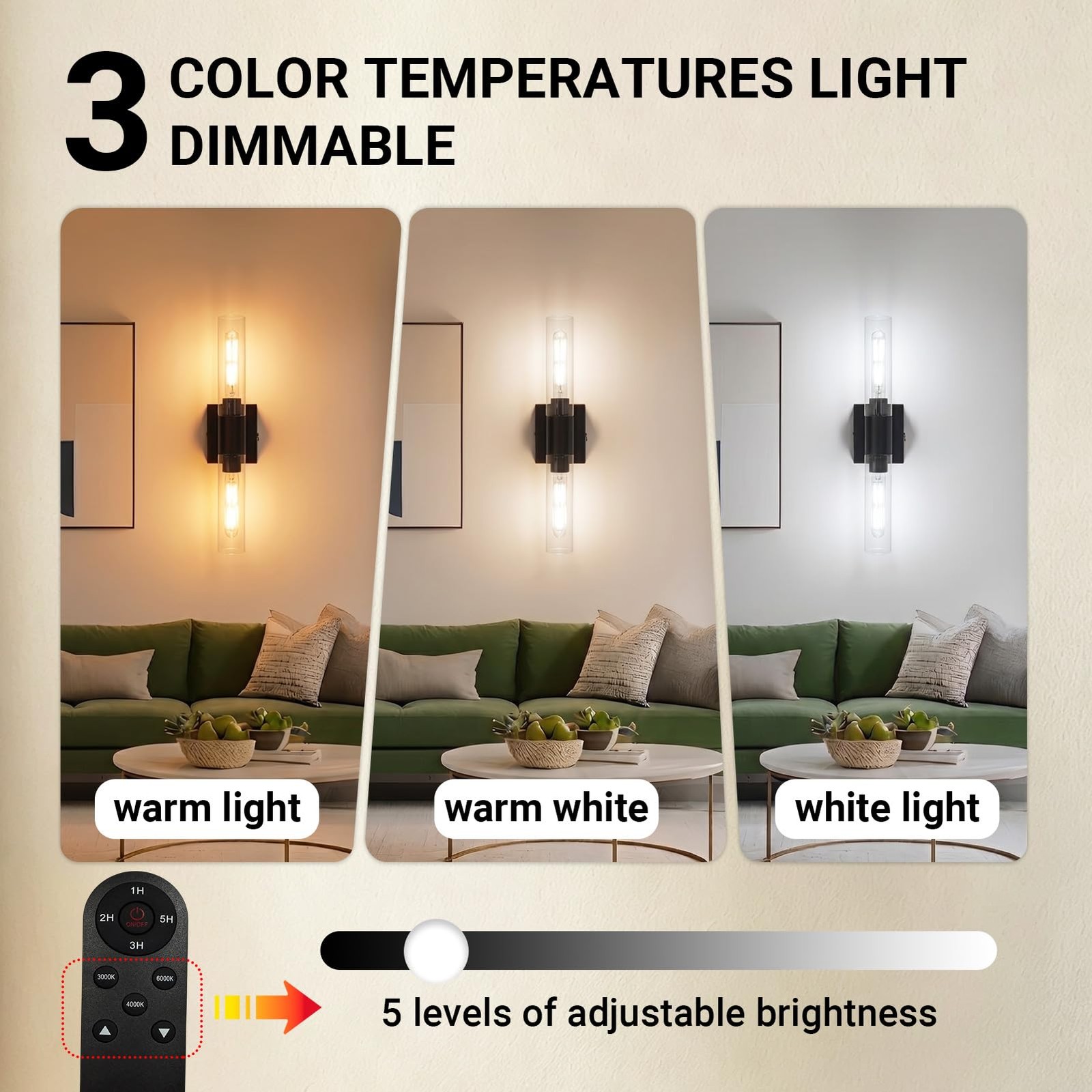 civaca Peel and Stick Wall Sconces, Black Battery Operated One Size,