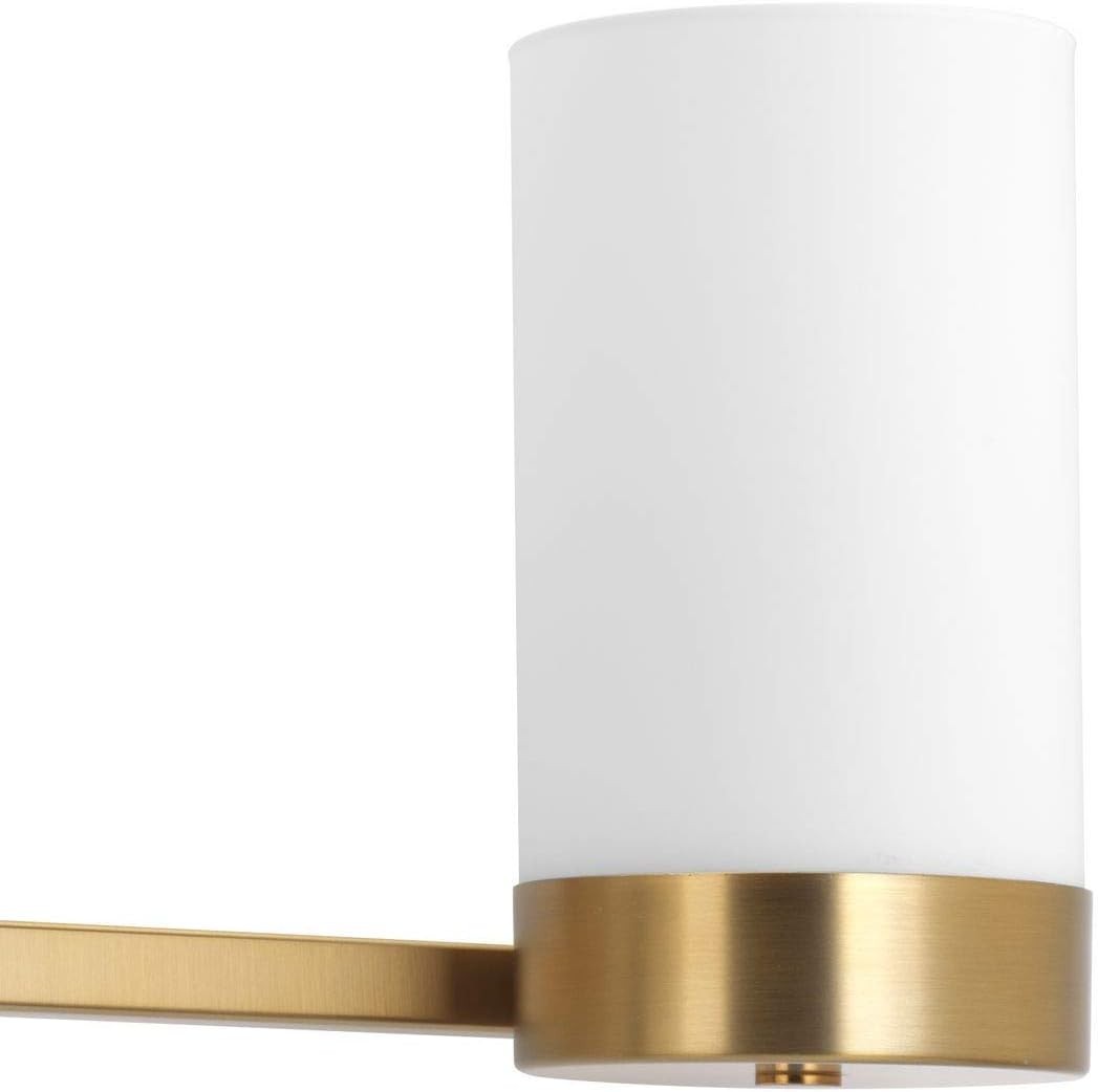 Progress Lighting Elevate 4-Light Brushed Bronze Etched White Glass Vanity Light