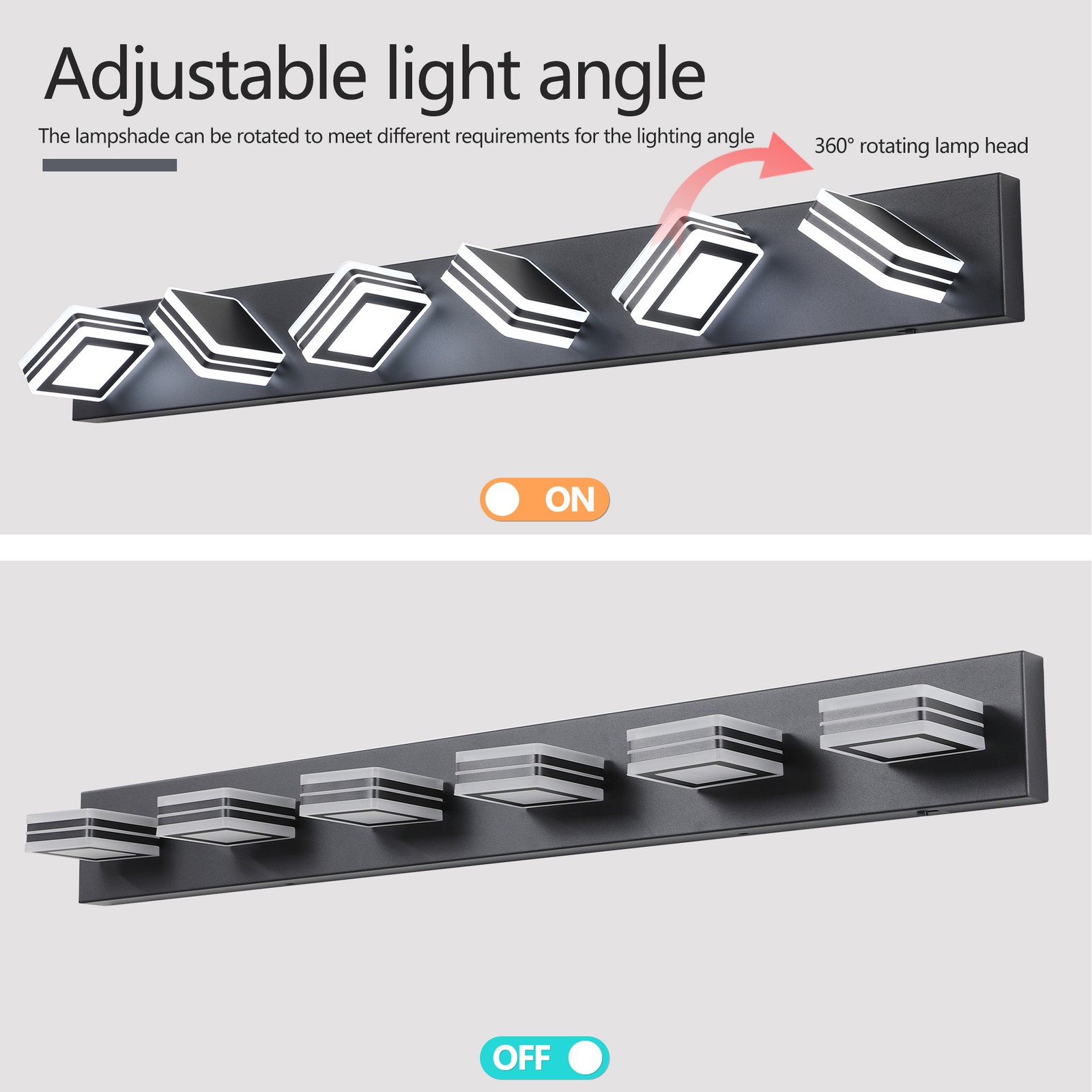 39 Inch LED Vanity Light 6 Lights 5CCT Sconce Bathroom Mirror Wall Lamp Fixture
