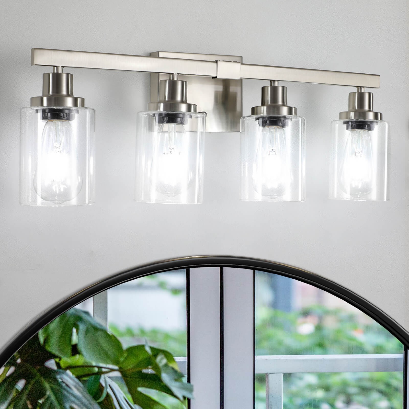 24″ LED Vanity Light Modern 4 Lights Bathroom Mirror Wall Lamp Fixture Silver UL