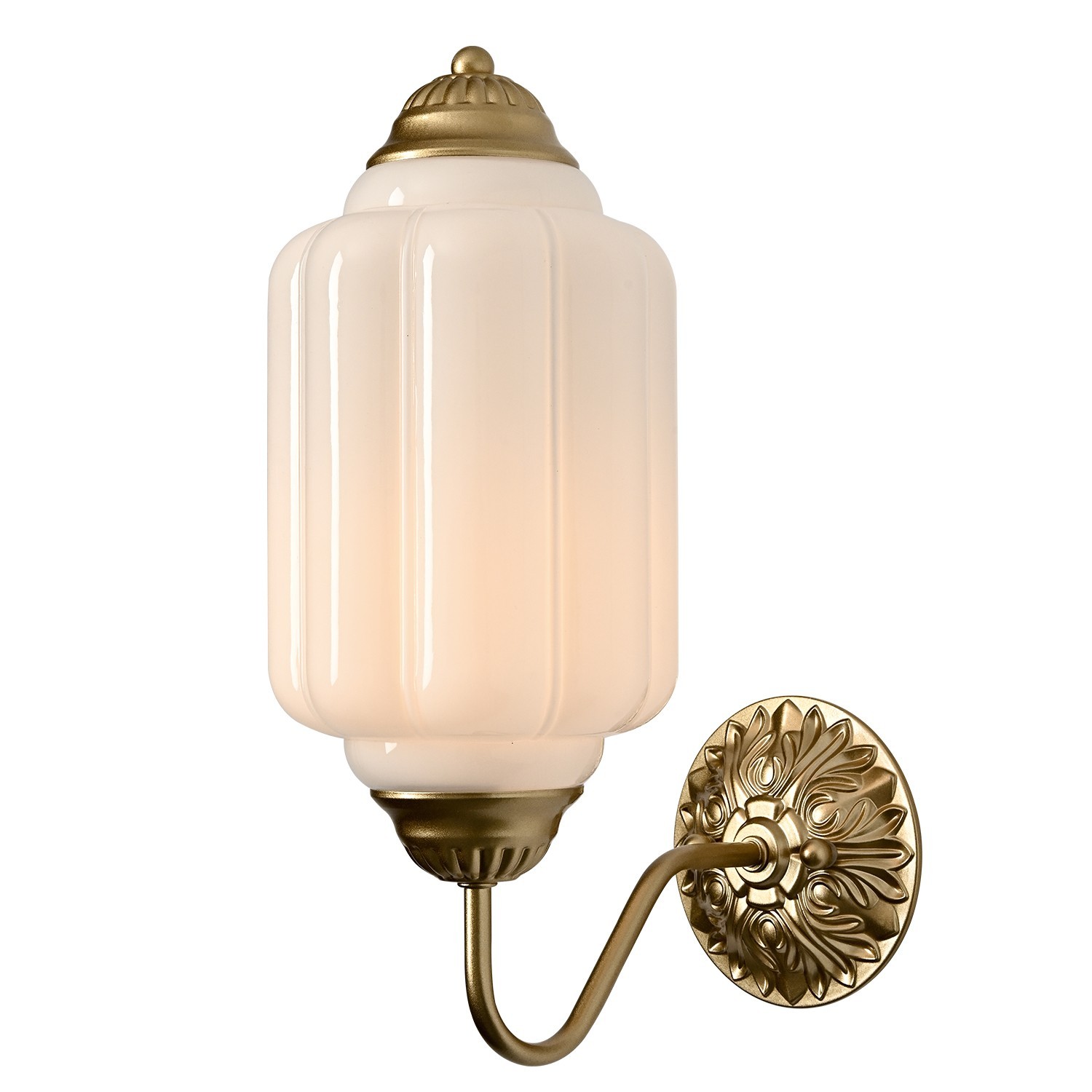 Vintage Milk Glass Wall Sconce White Pumpkin Shade Mid Century Brass Finish Wall