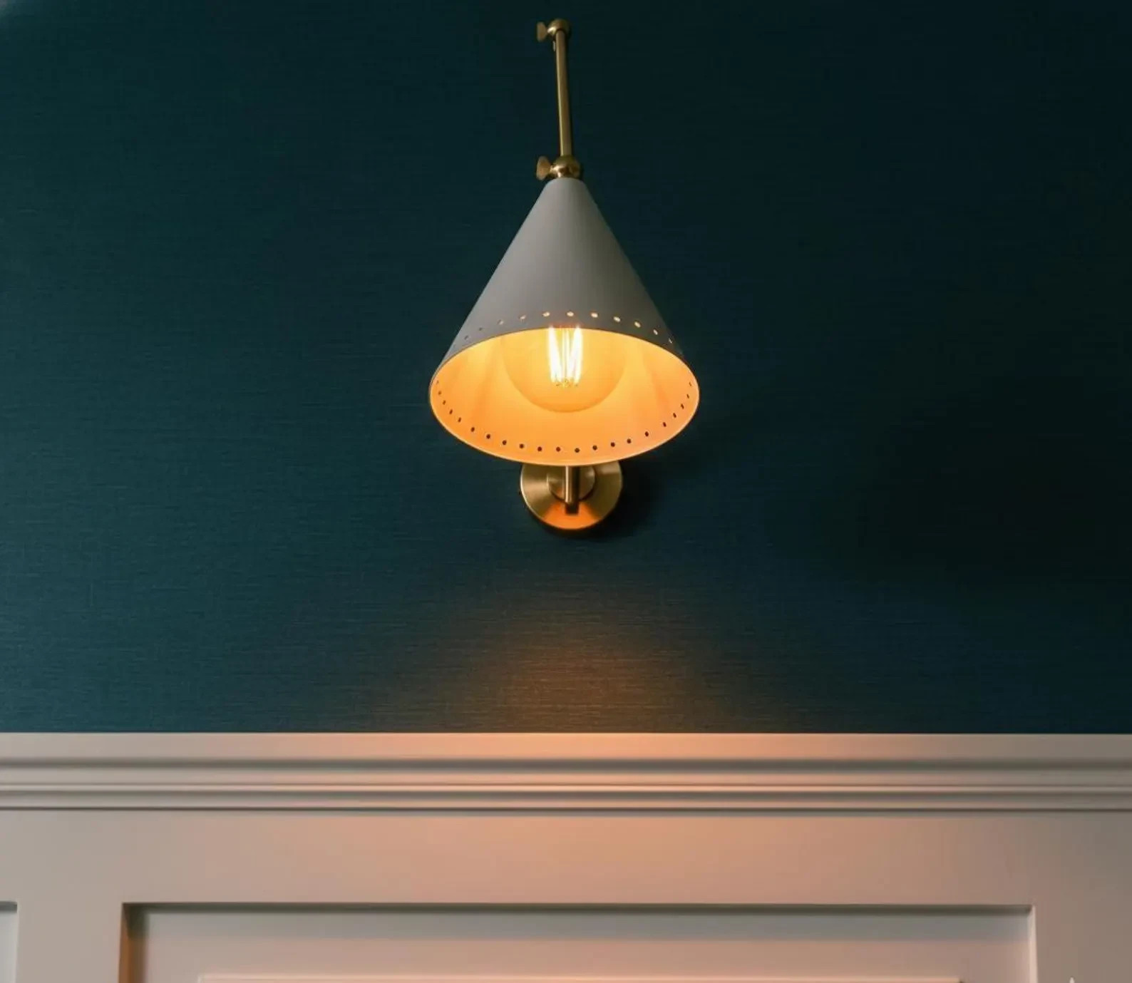 Handmade Raw Brass Wall Sconce: Mid-Century Adjustable Swing Arm Wall Lamp