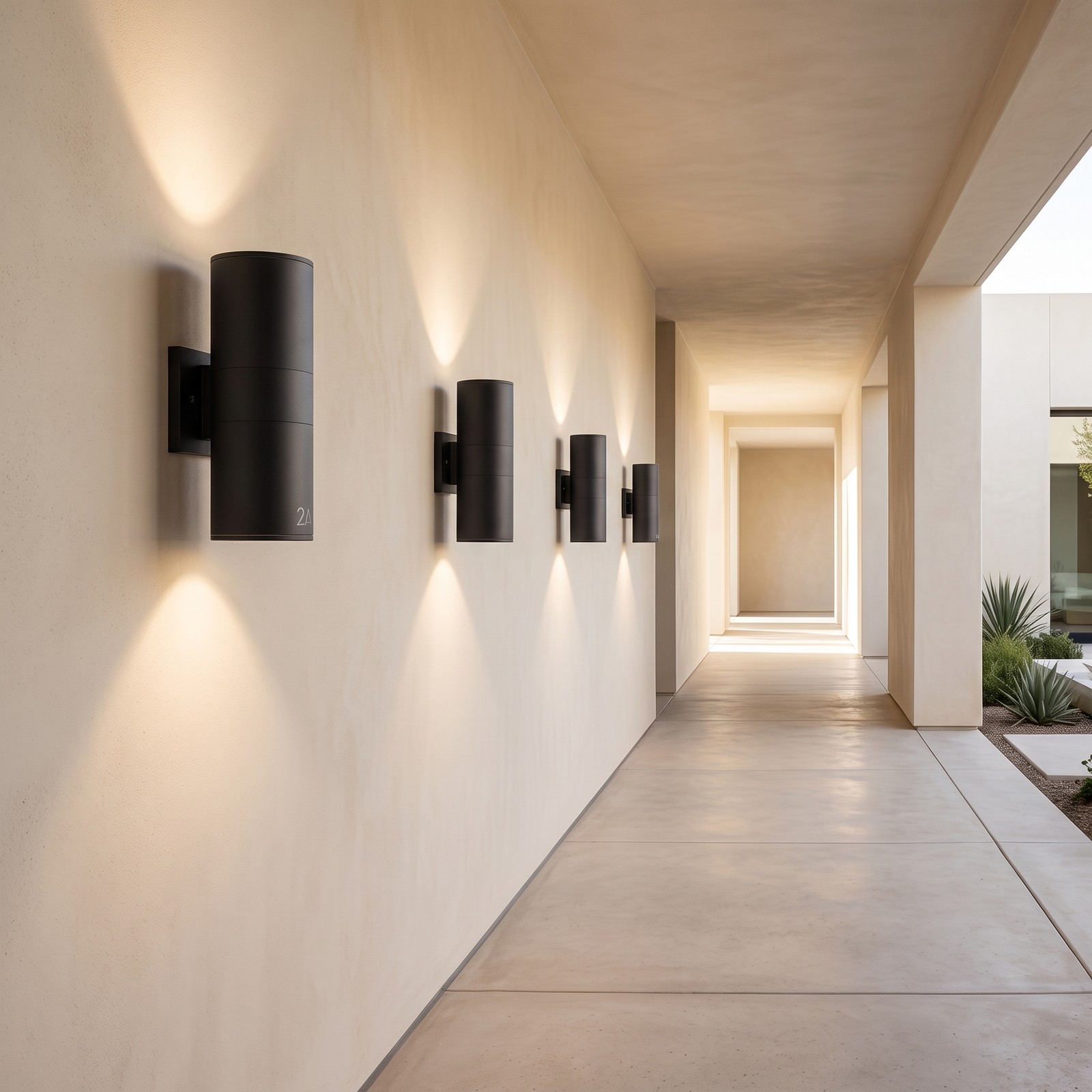 4 Pack 12 inch Porch Modern Black Metal Outdoor Wall Light Sconce Mount Fixture