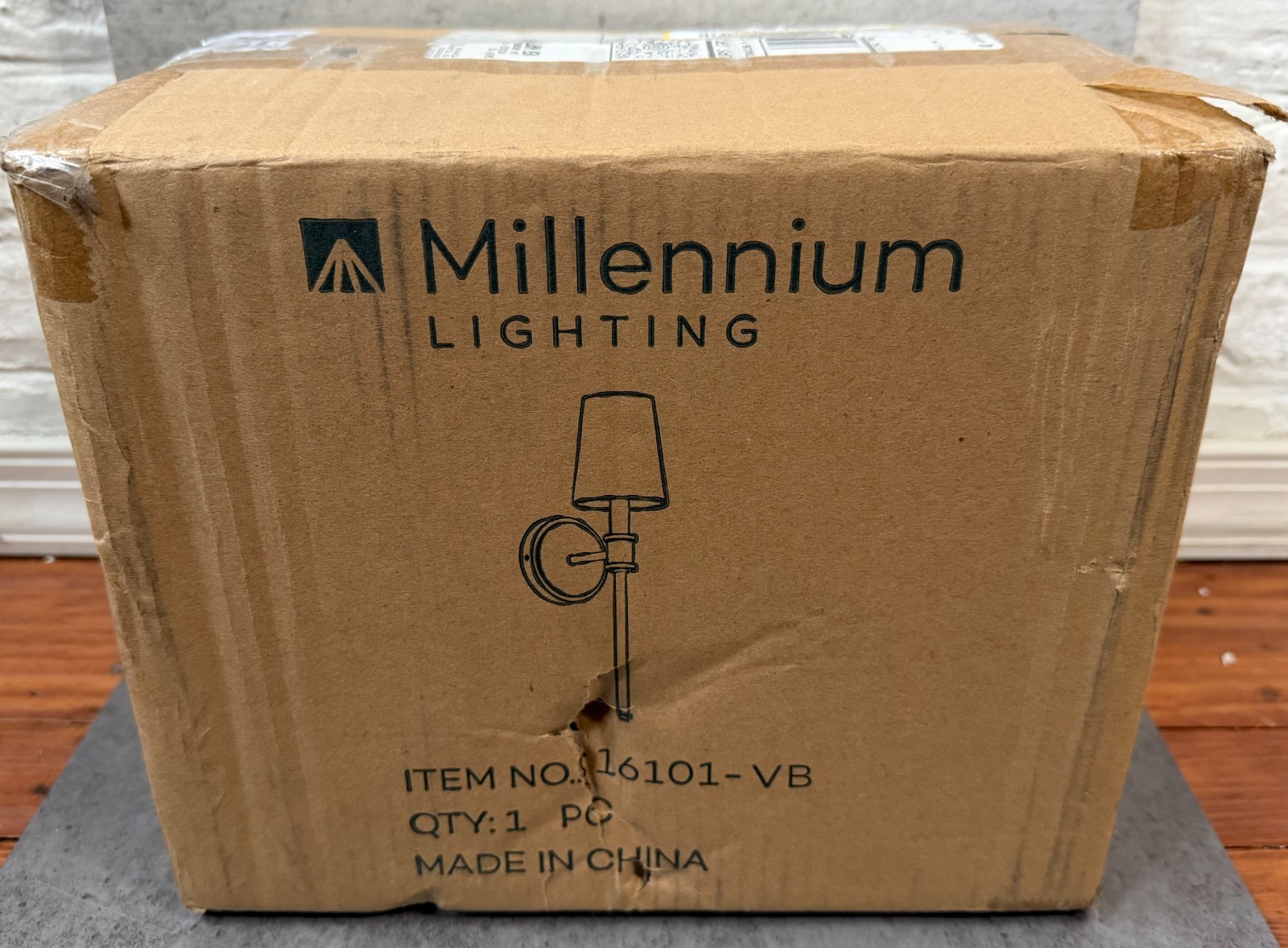 Millennium Lighting 16101-VB, 5 in. 1-Light Vintage Brass Sconce Linen