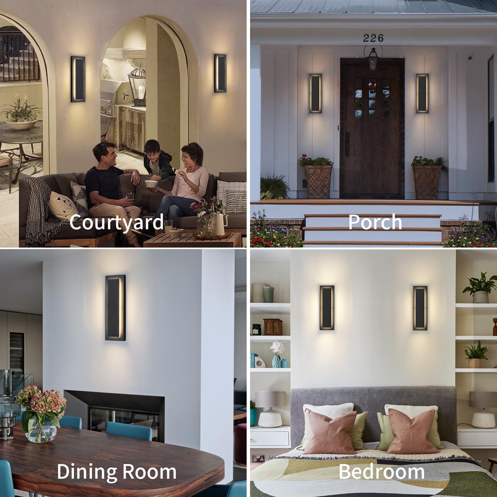 15.7 in Outdoor Wall Sconce Light,Modern Exterior Lights Fixture,Outdoor Porc…