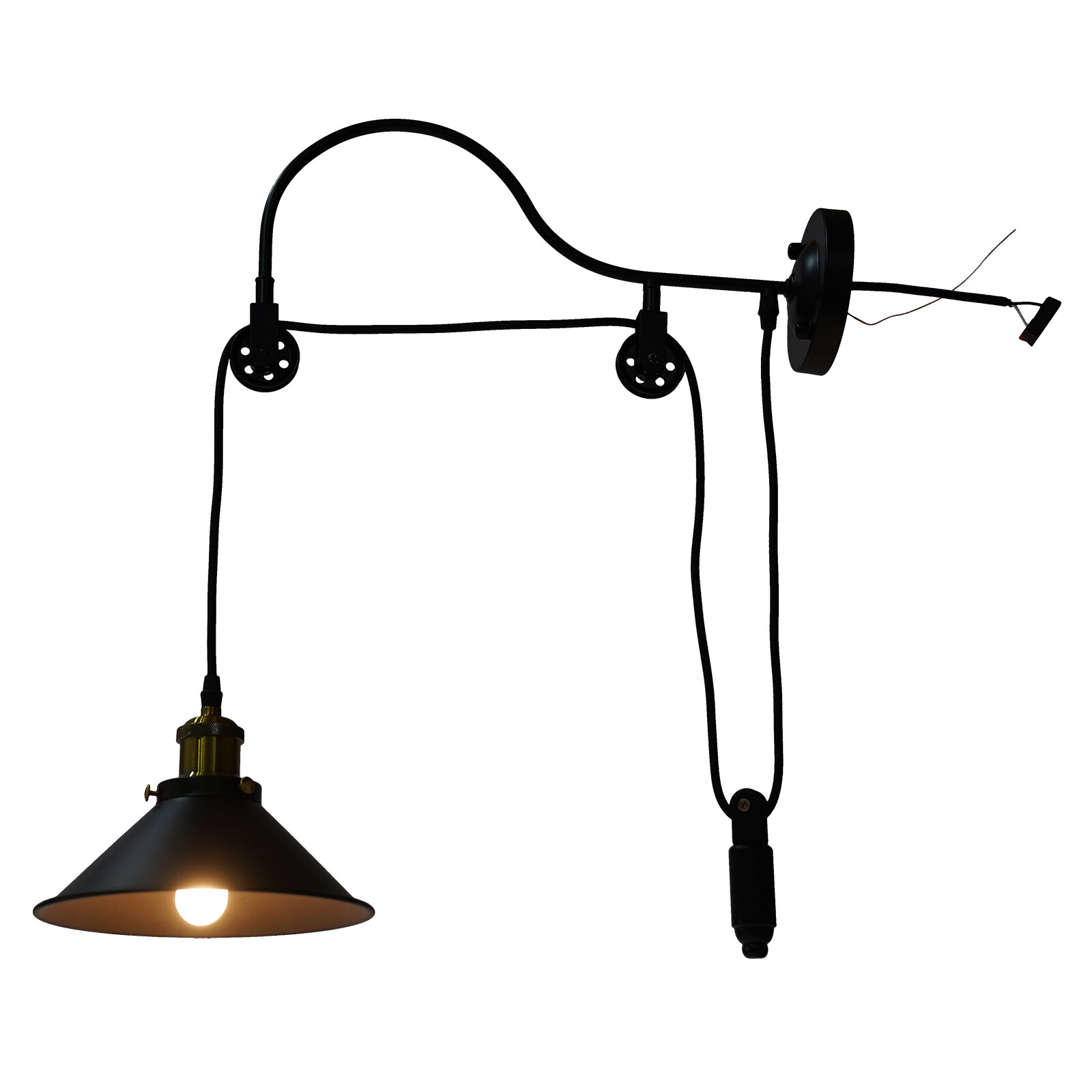 Vintage Wall Sconce Lamp Wall Hanging Light Wall Mounted Pulley Light Fixture