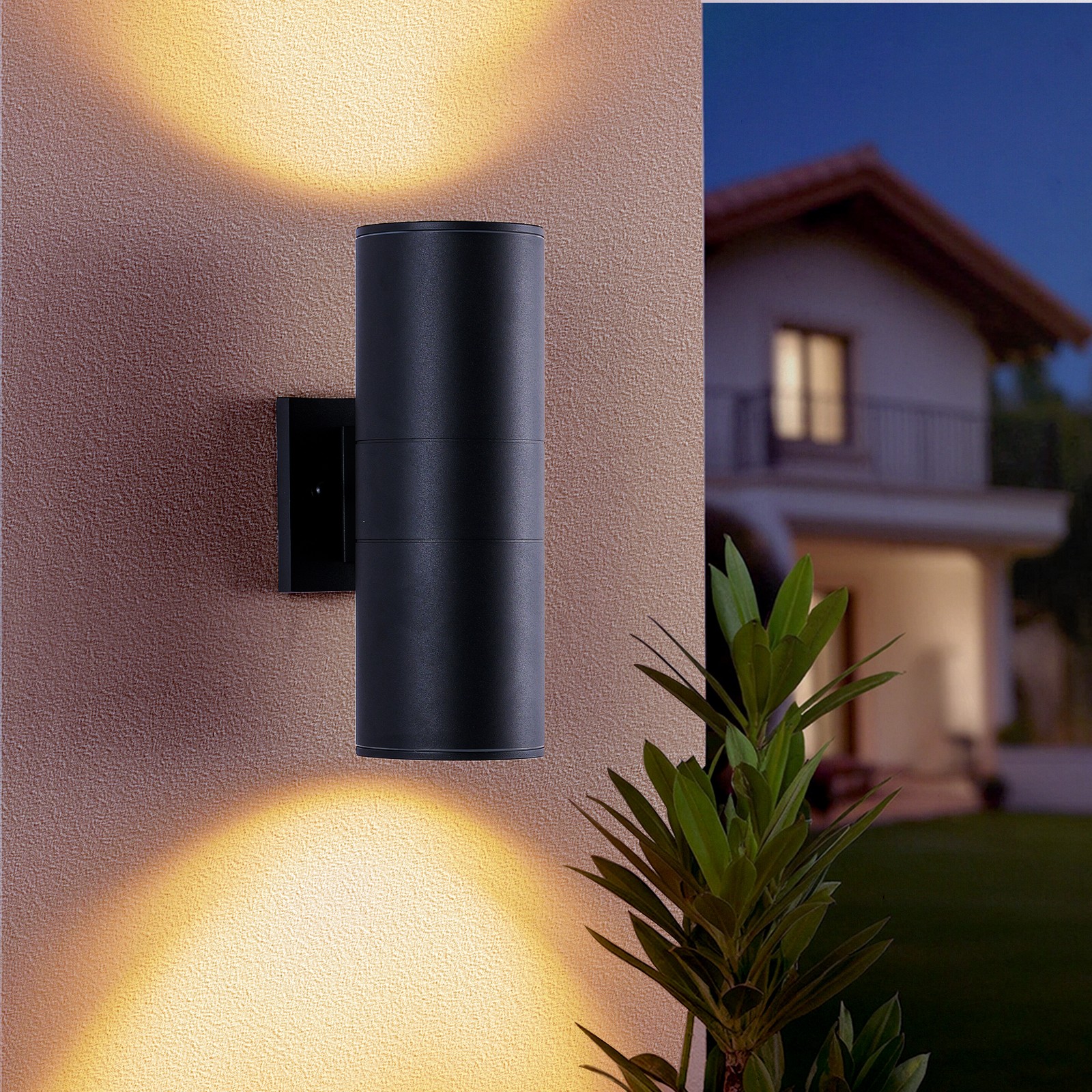 2 Pack 12″ Outdoor Porch Wall Light Aluminum Cylinder Sconce Waterproof Fixture