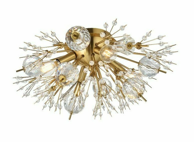 Wall Sconce Crystal and Glass Light Fixture Gold Sputnik Modern Bathroom Bedroom