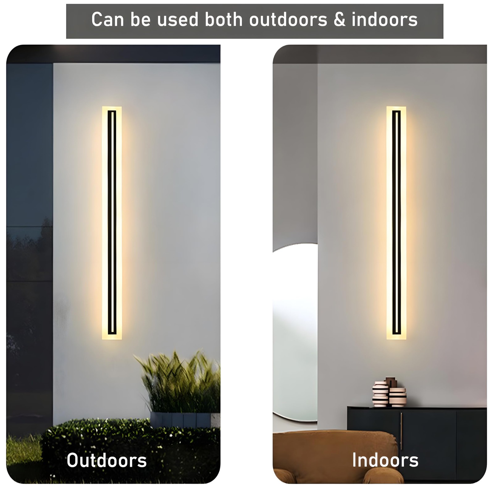 2 PACK-59inch Long Outdoor Modern LED Wall Light,Waterproof IP65 Warm White 1…