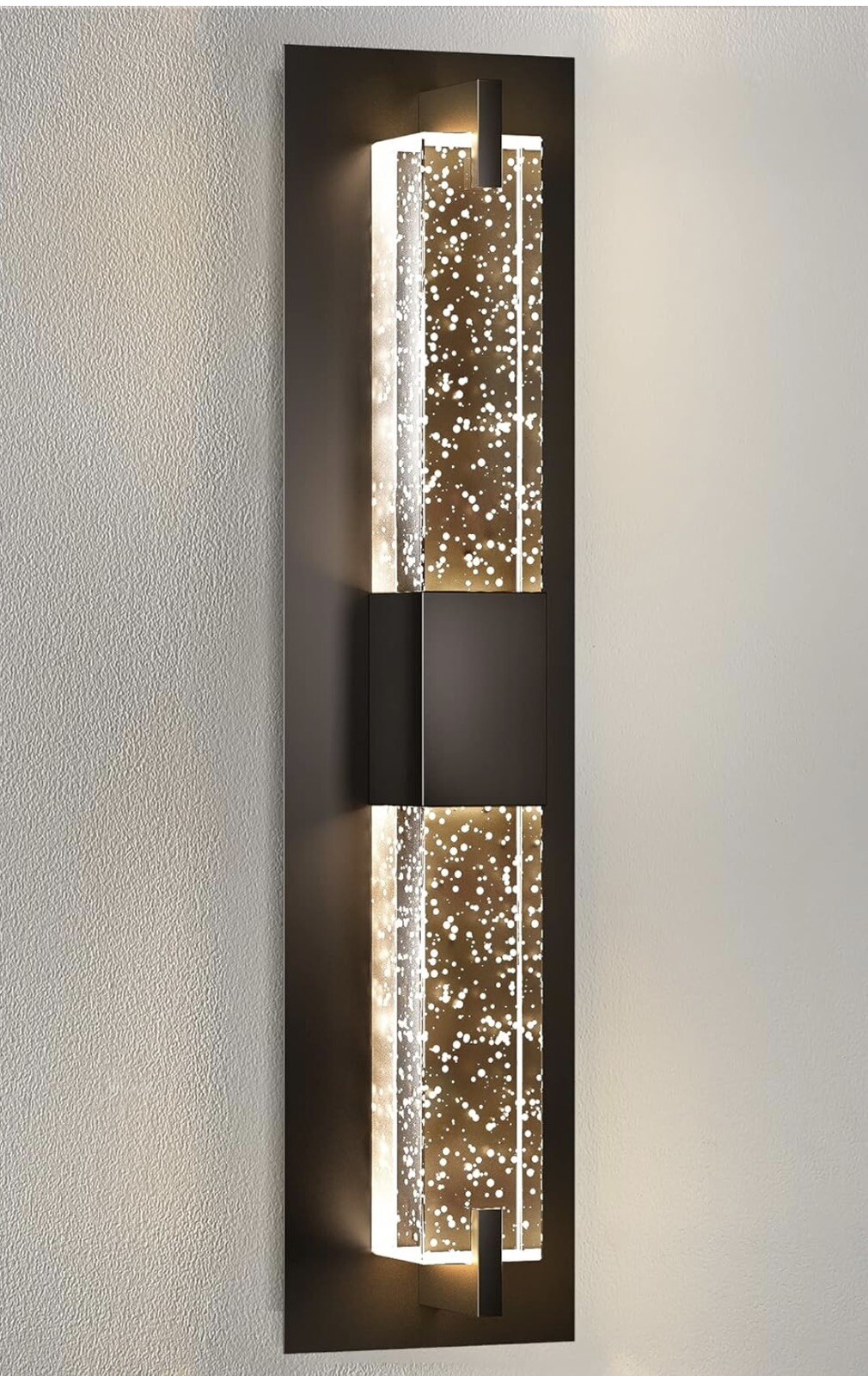 WOSHITU Black Dimmable LED Wall Sconce Light 19” LOT OF 4 – Modern w/ Bubbles