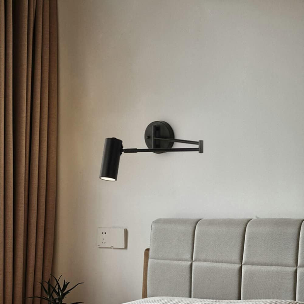 Swing Arm Wall Sconce Adjustable Wall Mount Reading Light Headboard Lamp, Modern