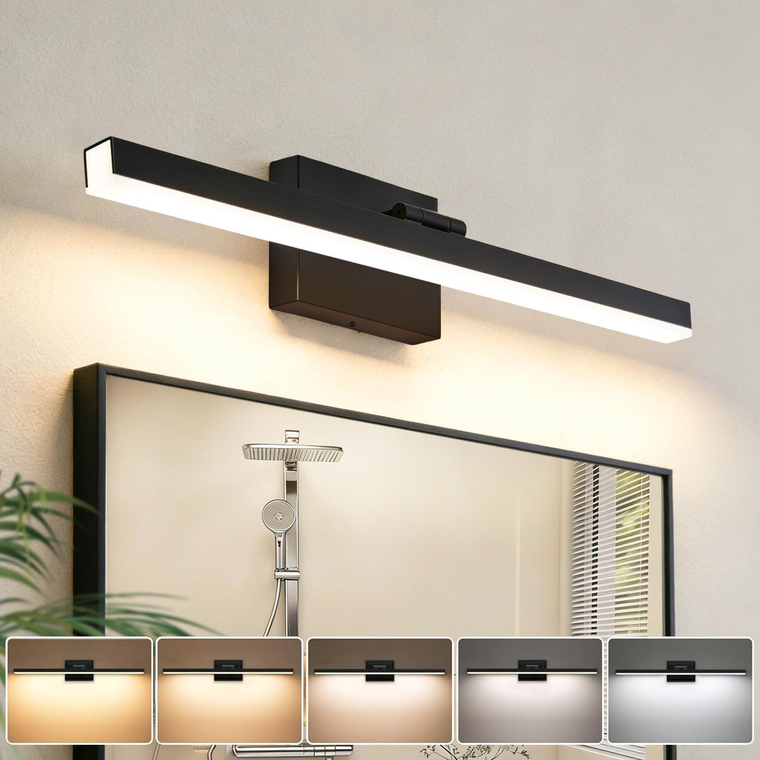Modern Bathroom Vanity Light 24 Inch, Rotatable, 16W Dimmable Led Bathroom Light