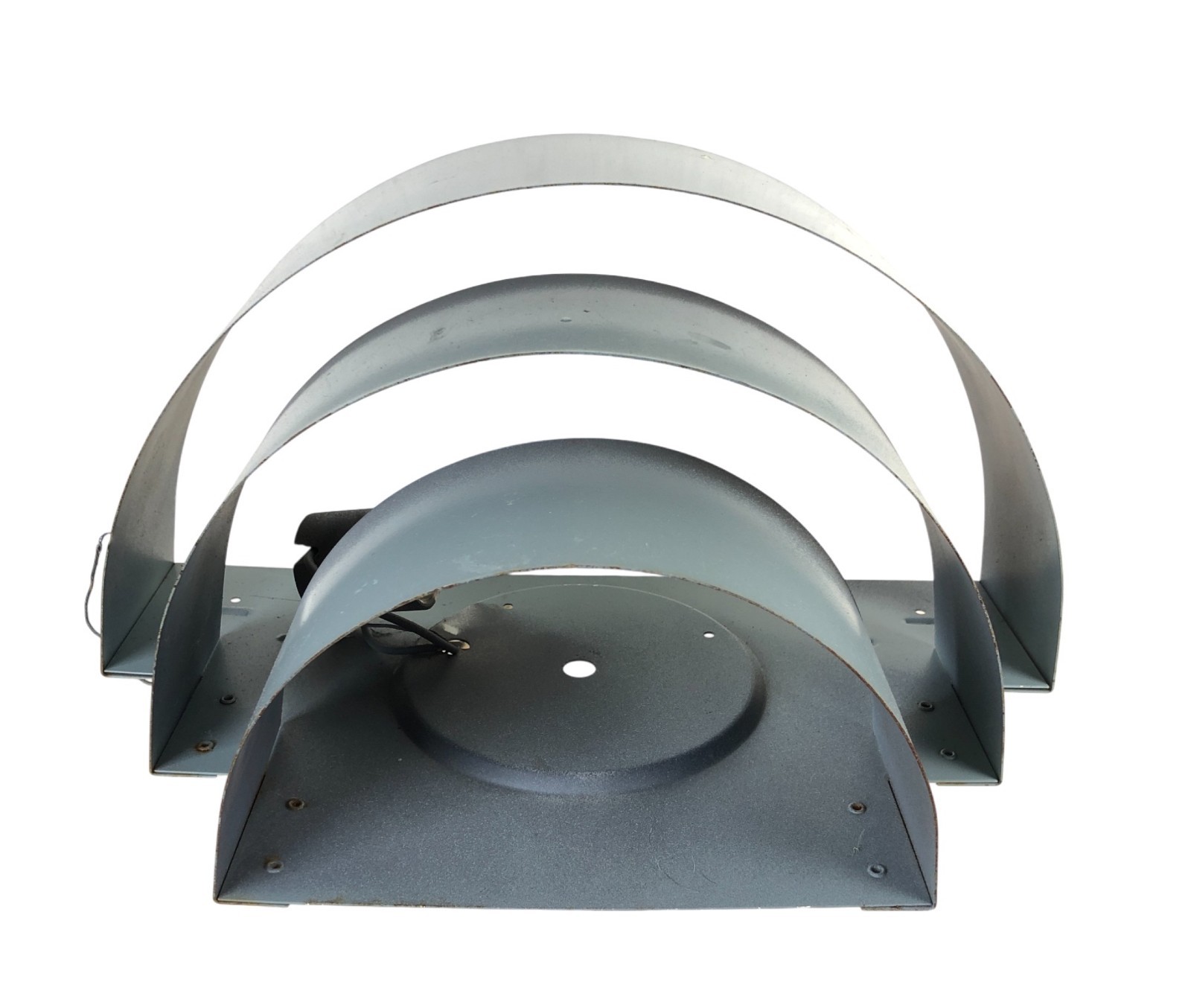 Vintage Art Deco 3 Semicircle Gray – Blue Metal Wall Sconce Light Fixture