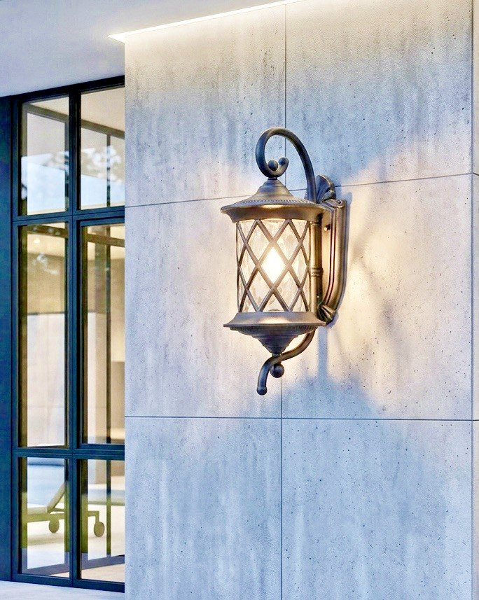 Black Outdoor Wall Lights Exterior Light Fixture Water Glass Waterproof Outside