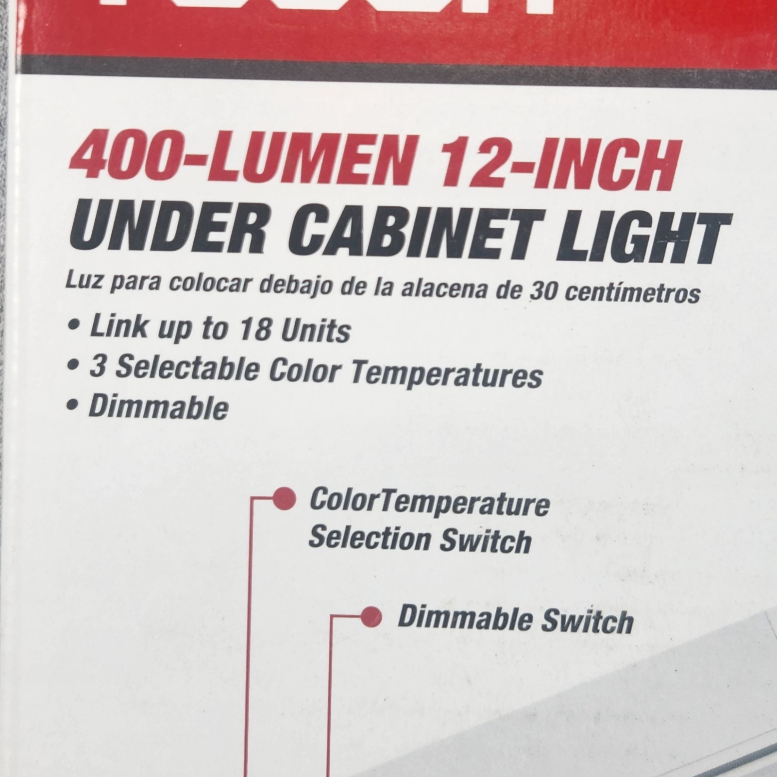 LED Under Cabinet Light Swivel 400 Lumen Dimmable Adjustable Linkable New In Box