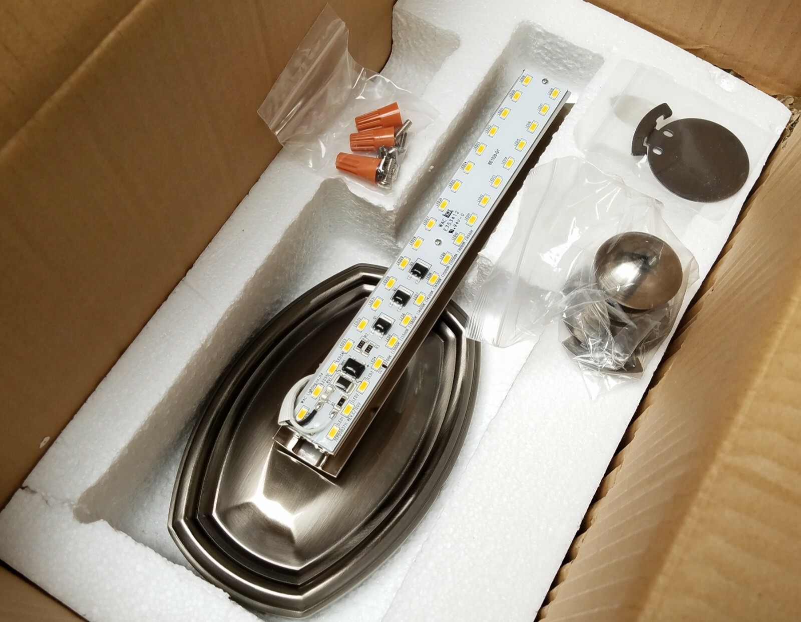 WAC Lighting WS-7012-AN 12″ LED Dimming Bathroom Bar Light w/Etched Safety Glass
