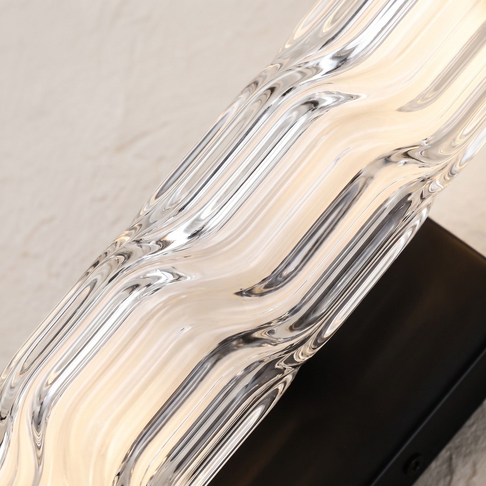2 Pack 20» Black Indoor Wall LED Light Ripple Glass Dimmable Sconce Fixture