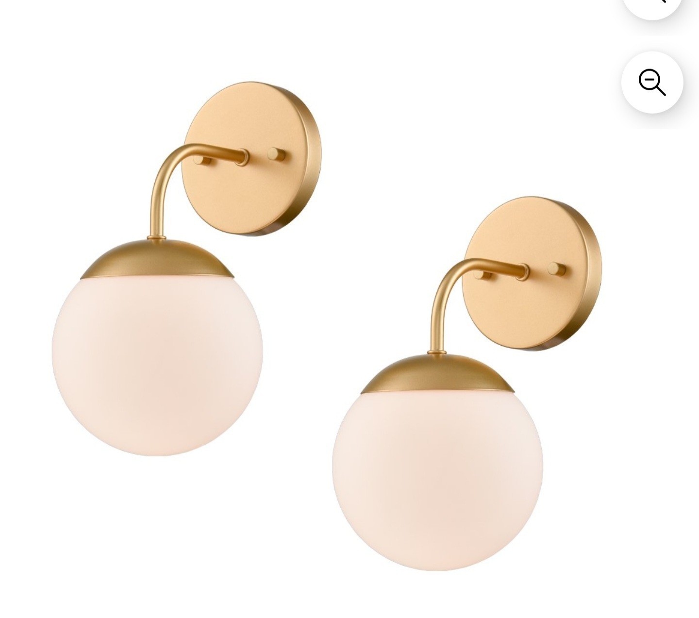 Danseer Gold Wall Sconce Modern Style Milky Globe Glass Shade
