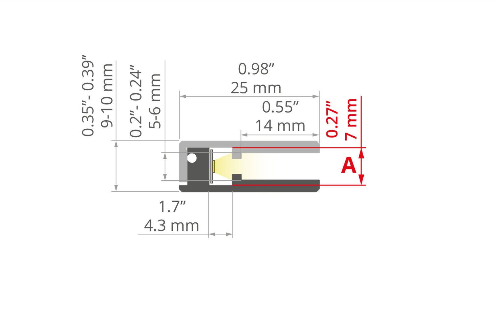 Wired4Signs LED Profile Extrusion Klus KRAV-56 Edge-Lit Glass Panels Aluminum