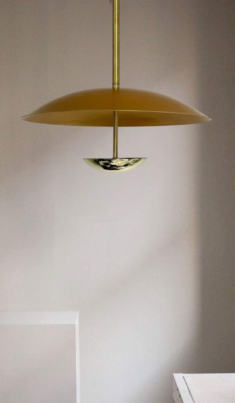 Handmade Brass Chandelier: Indian Gold Shade Light Fixture