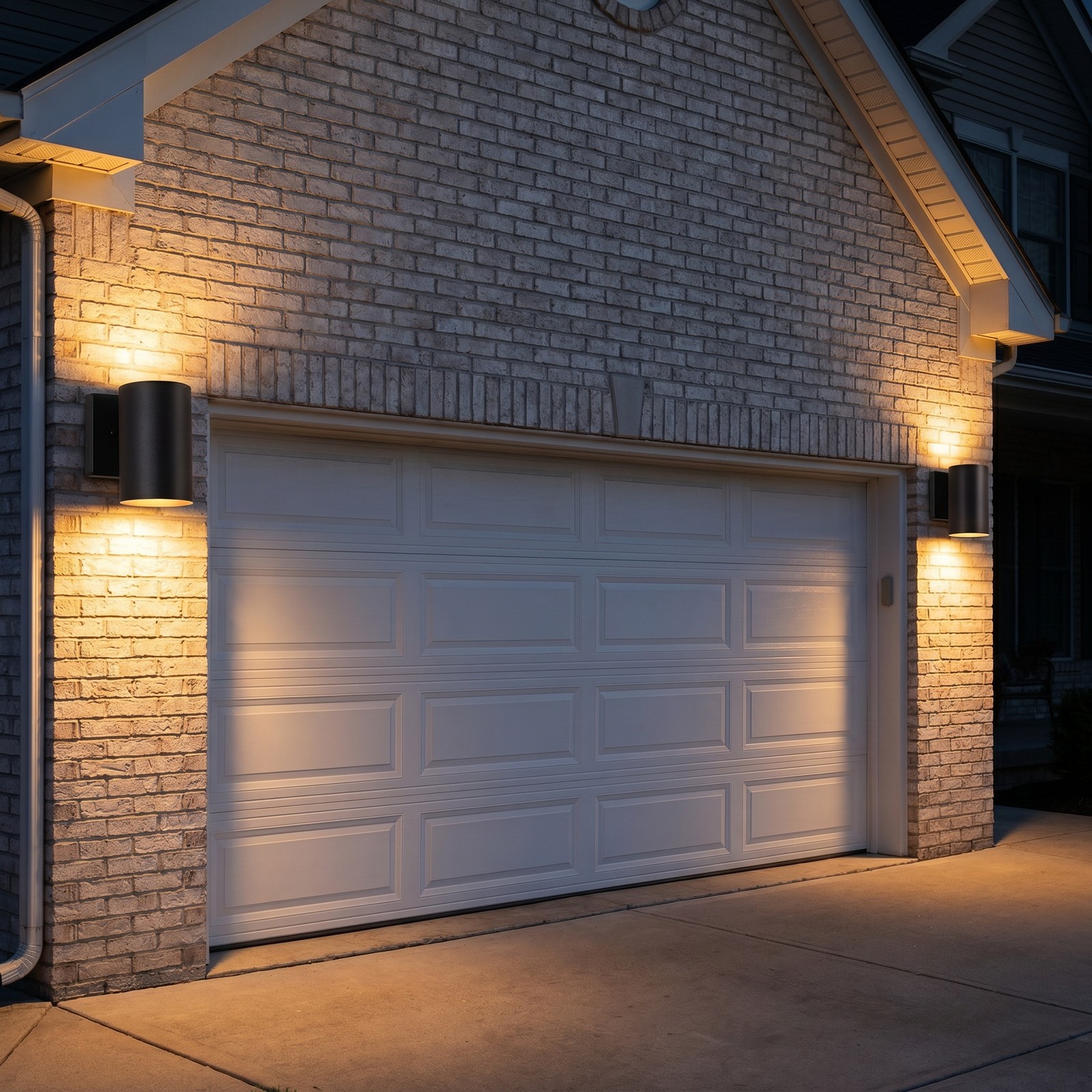 2 Pack 7» Outdoor Wall LED Light Modern Black Porch Sconce Mount Metal Fixture
