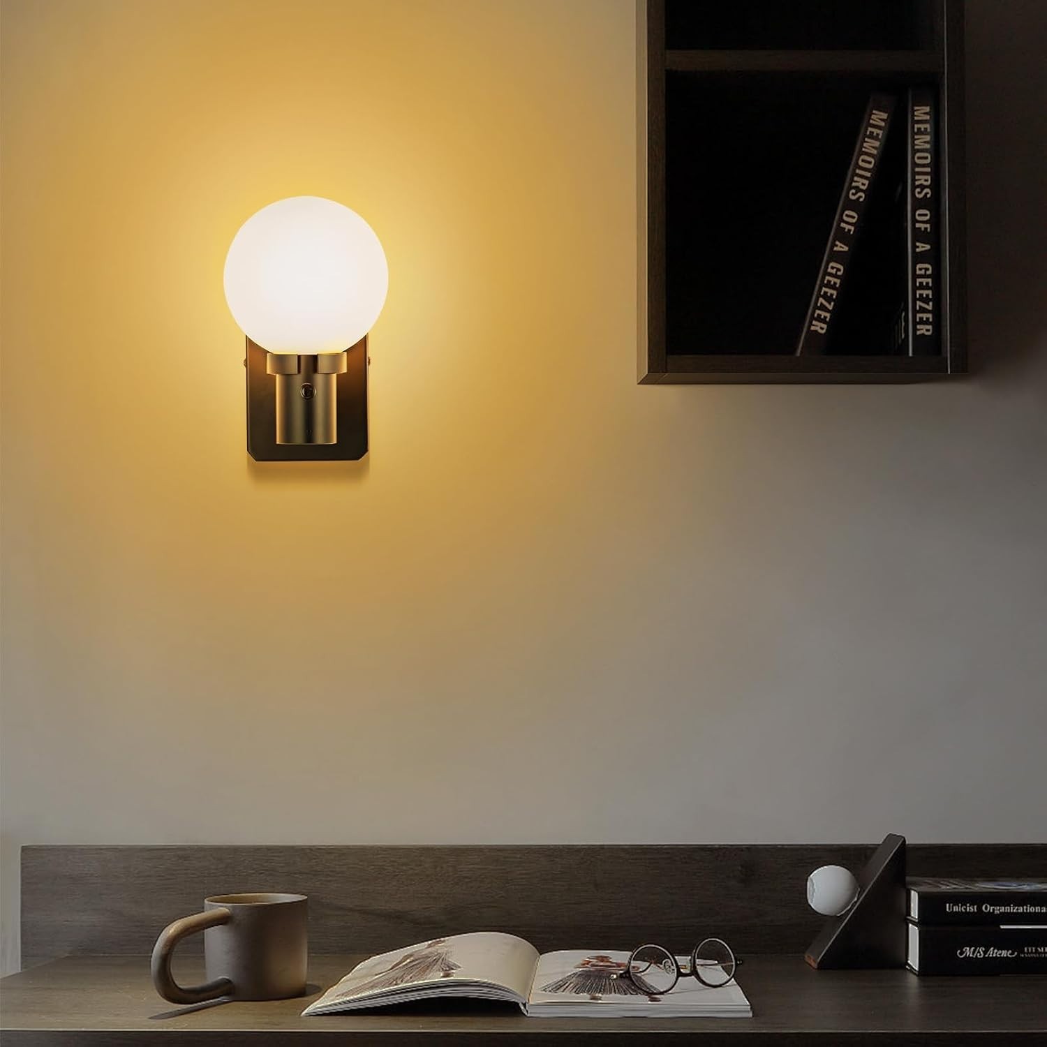 Rechargeable Battery Operated Wall Light with Remote Control, Dimmable Wall M…