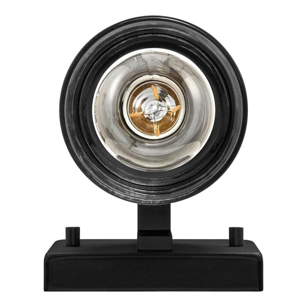 Hampton Bay Denbeck 4.5 in. W Matte Black 1-Light Sconce Clear Glass