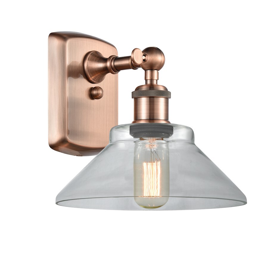 Innovations 1W 132-LED Orwell 1-Lt Sconce, A Copper/Clear – 516-1W-AC-G132-LED