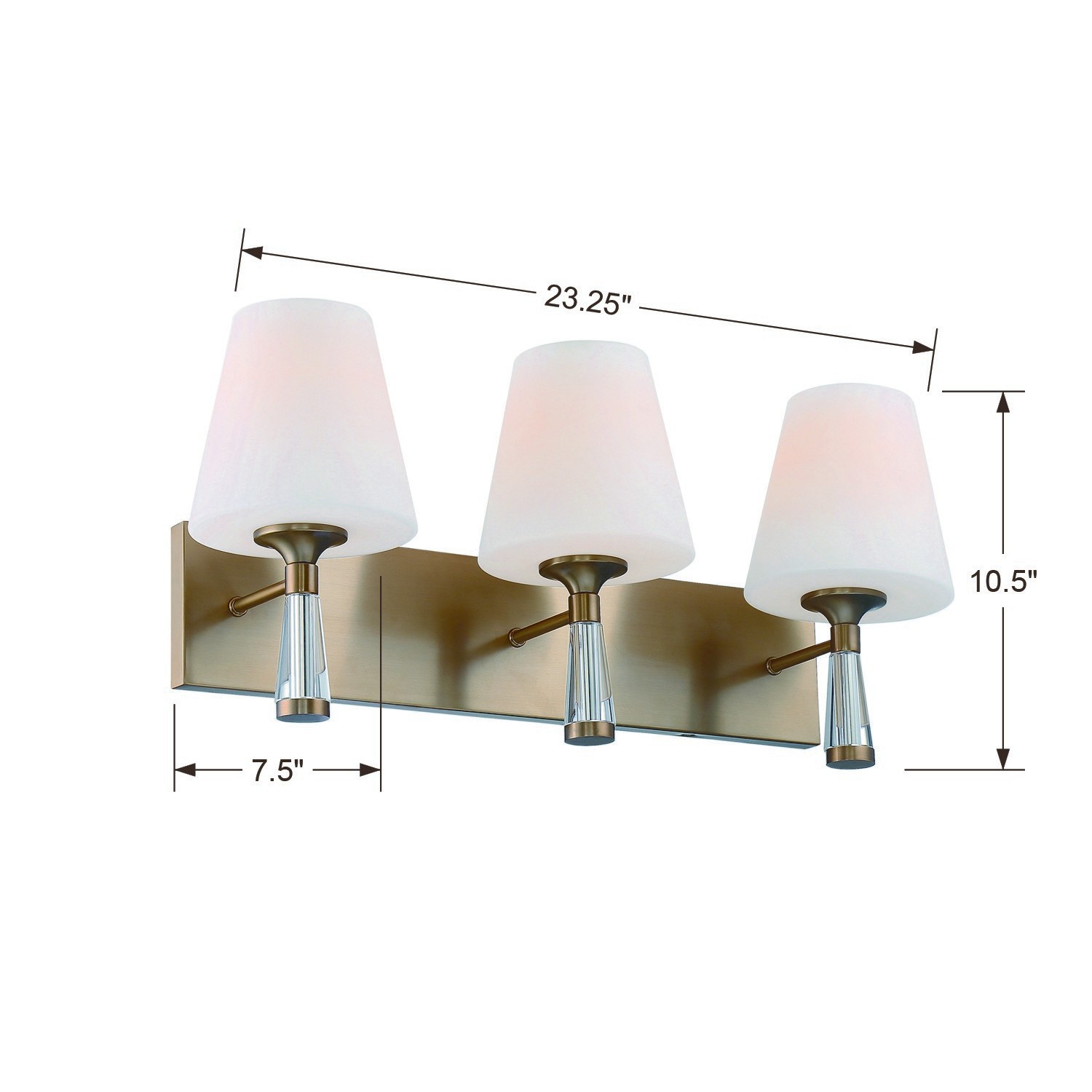 Crystorama Lighting Group RAM-A3403 Ramsey 3 Light 23″W Vanity – Gold