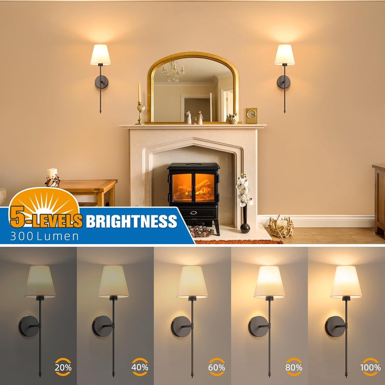 Rechargeable LED Wall Sconces with 10 Colors – Perfect for Living Room & Bedroom