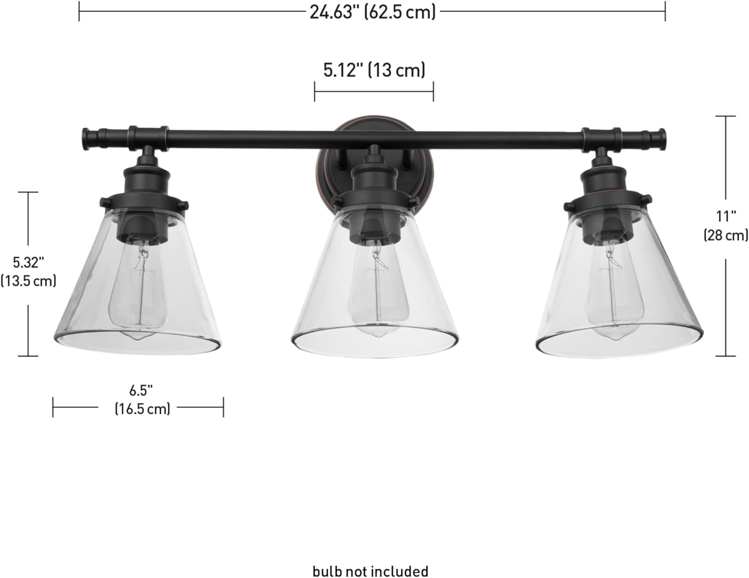 Electric 51411 Parker 3-Light Bathroom Light Fixtures, Oil Rubbed Bronze Bathroo