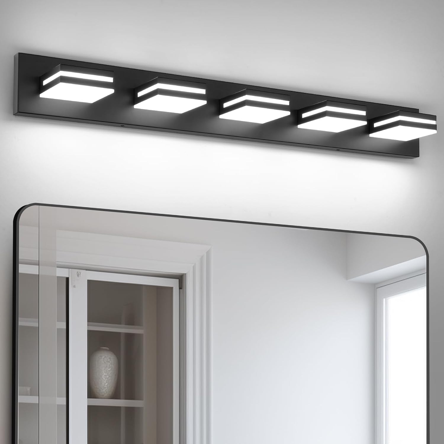 3 Light Bathroom Vanity Light Brushed Nickel Modern 24W LED Dimmable Vanity Ligh