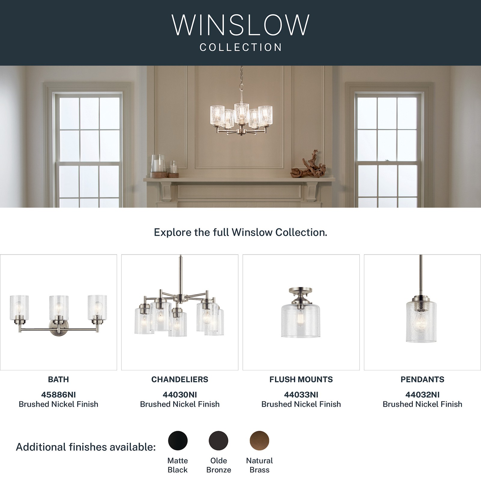 Kichler 45885 Winslow 2 Light 13″W Vanity Light – Brass