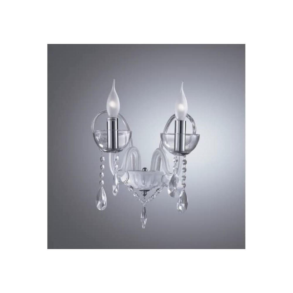 Ideal Lux Transparent Glass Wall Light Teresia AP2 Max 2 X 40W E14/240V