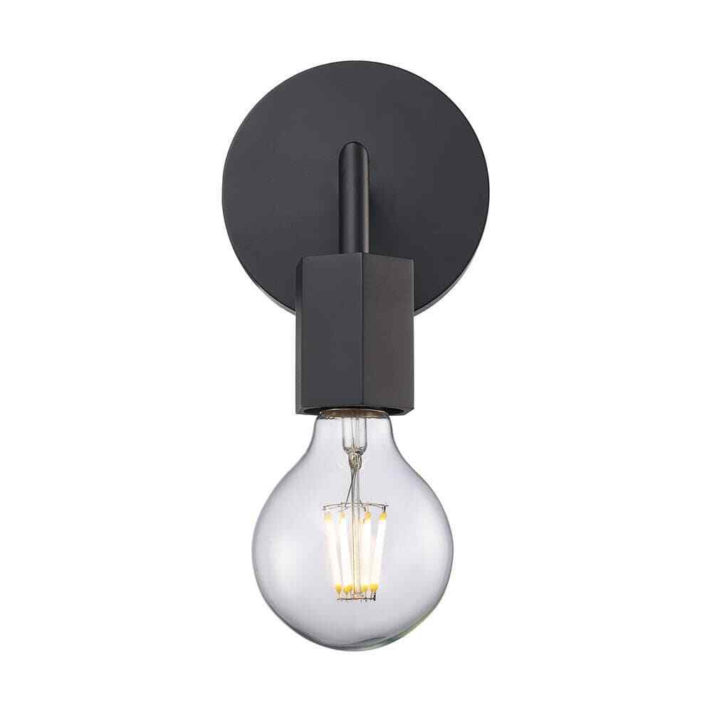Bel Air Lighting Placerville 4.5 in. 1-Light Black Bathroom Wall Light Fixture