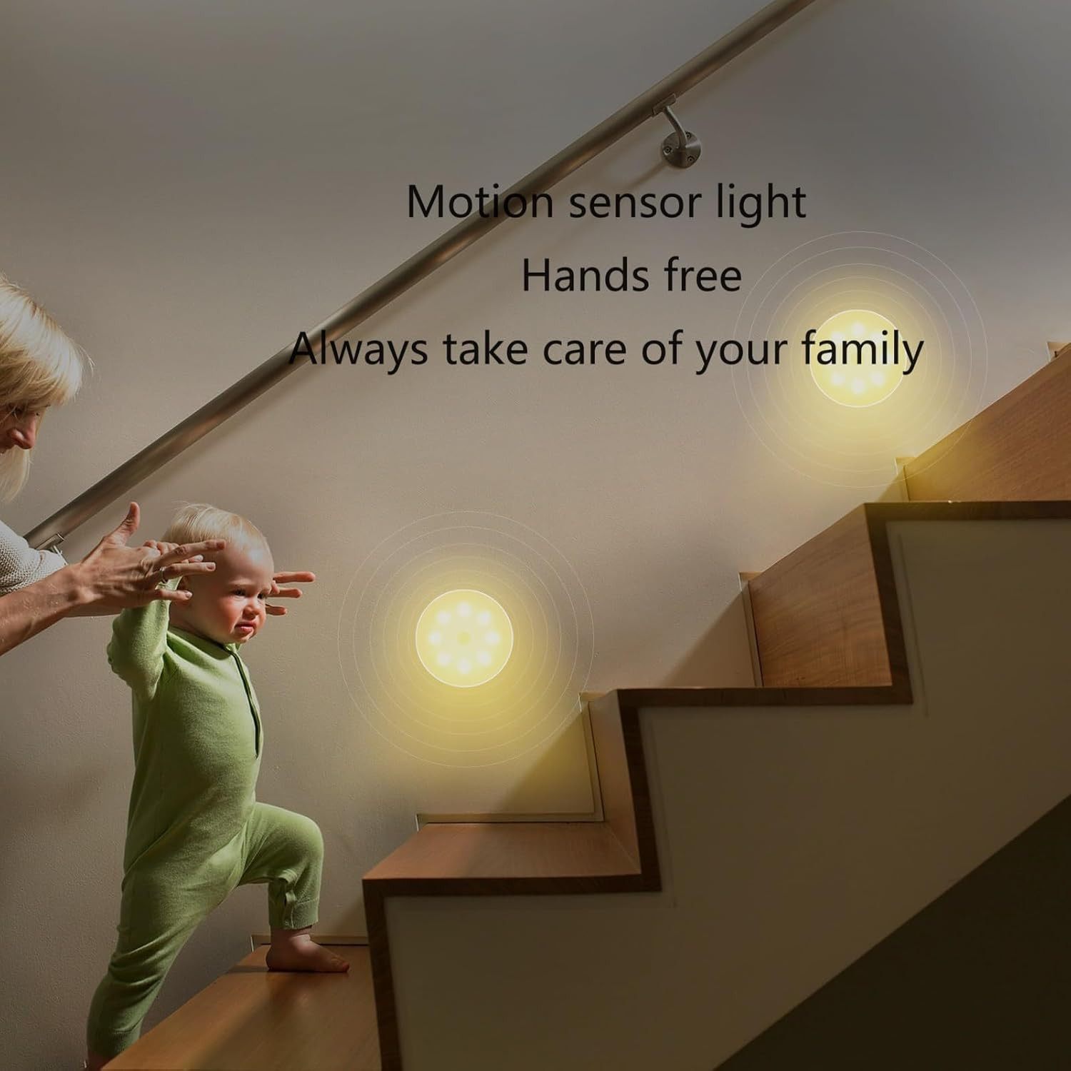 Led Motion Sensor Light USB Rechargeable PIR Wall Cabinet Stair Night Light Lamp