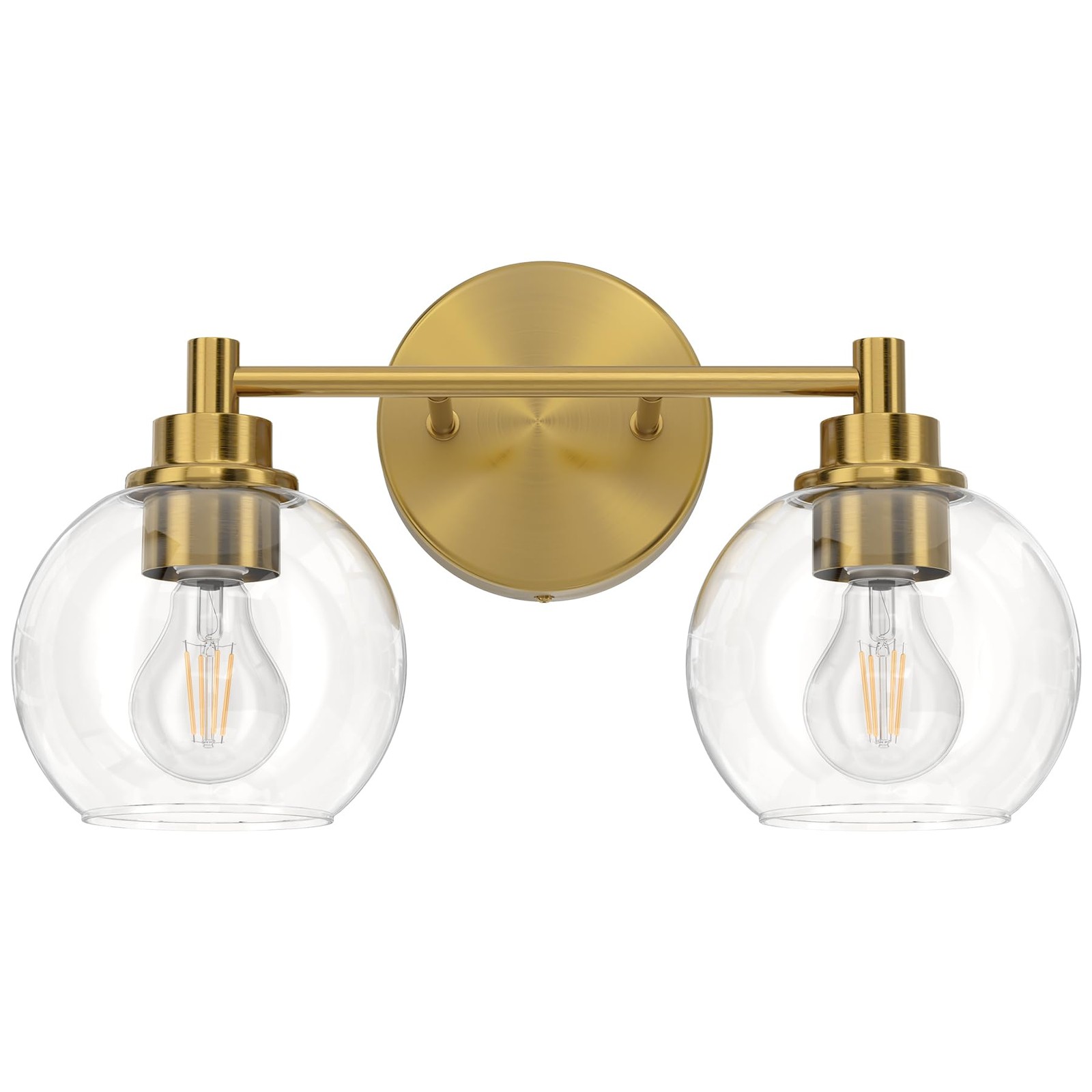 2 Light Bathroom Vanity Light Fixtures, Gold Finish