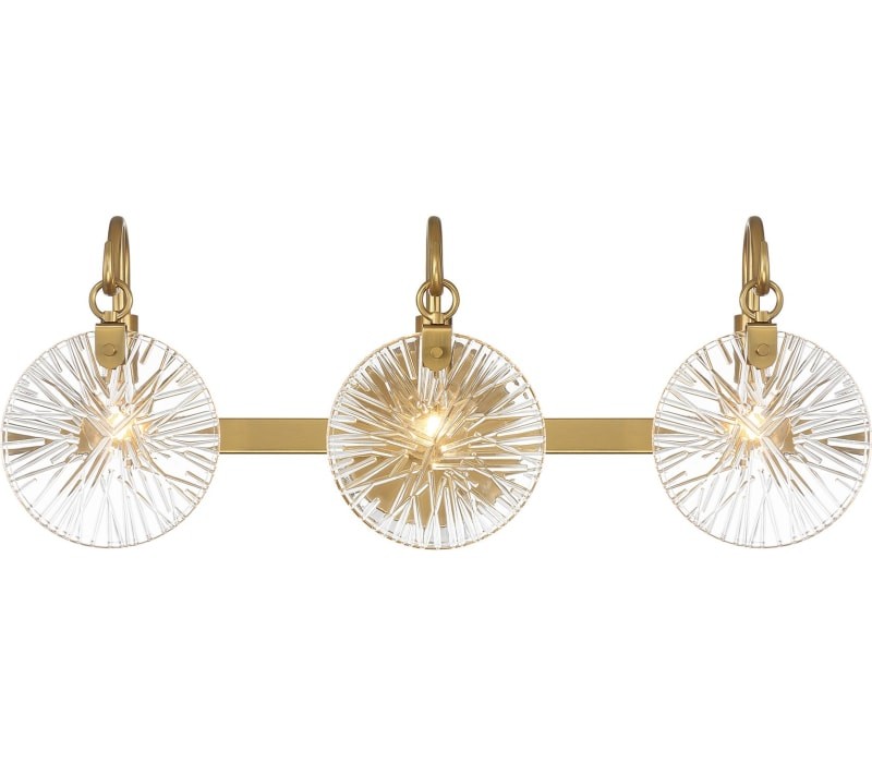 Savoy House 8-3981-3-322 Addison Vanity, 3-Light 180 Total Watts, Warm Brass