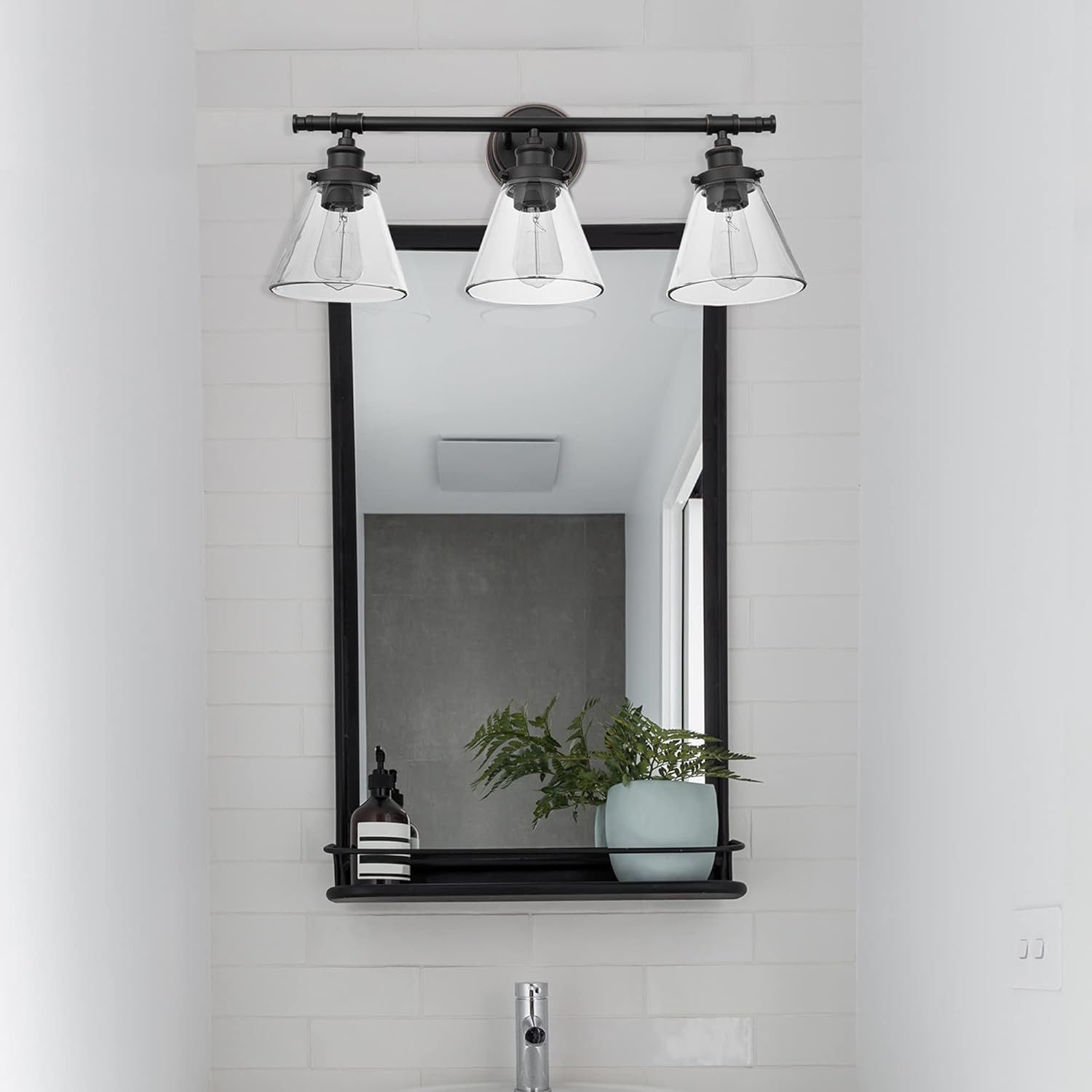 Electric 51411 Parker 3-Light Bathroom Light Fixtures, Oil Rubbed Bronze Bathroo