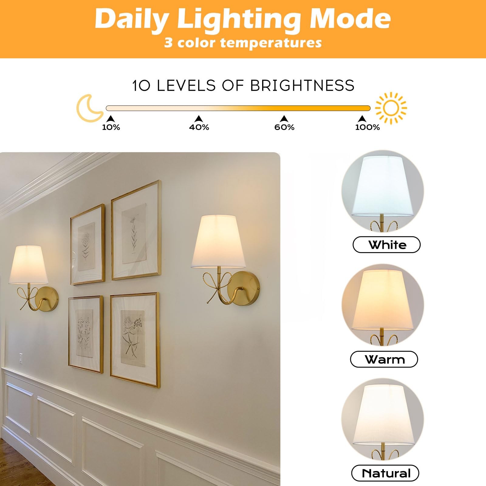 PASSICA DECOR Bow Wireless Battery Operated Wall Sconce Se