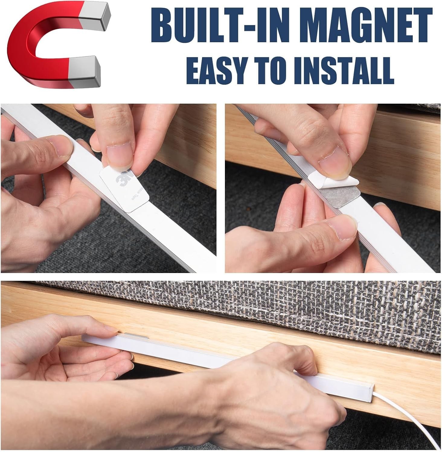 Energy-Saving 12 Inch LED Light Bar – Plug-in Magnetic Mount for Versatile Use