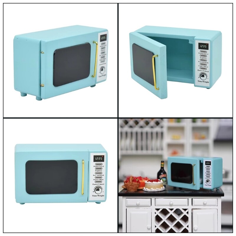 Mini Microwave Oven Model Perfect for Dollhouses Kitchens Decors Toy Accessories