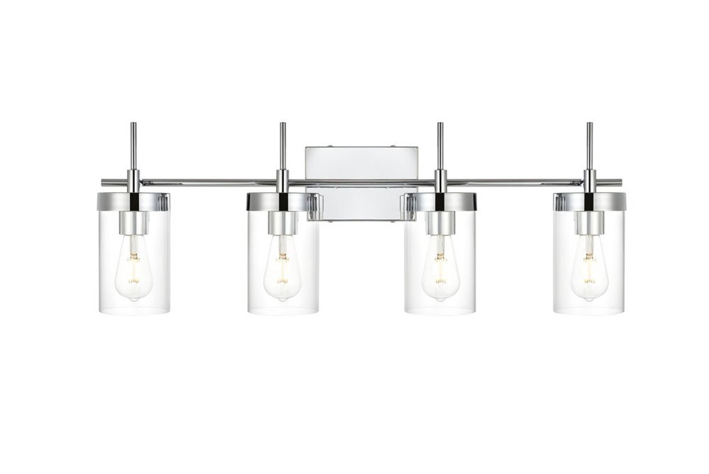Elegant Lighting LD7319W32 Taryin 4 Light 32″W Vanity Light – Chrome