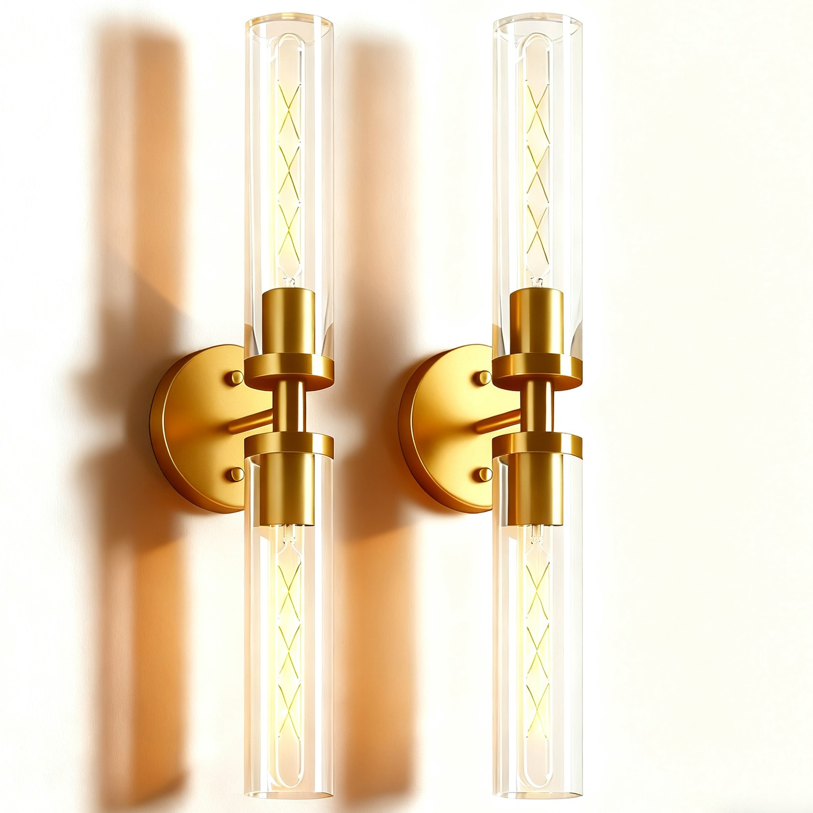 Modern LED Indoor Wall Light 2 Pack 22» Gold Bathroom Mirror Sconce Fixture UL