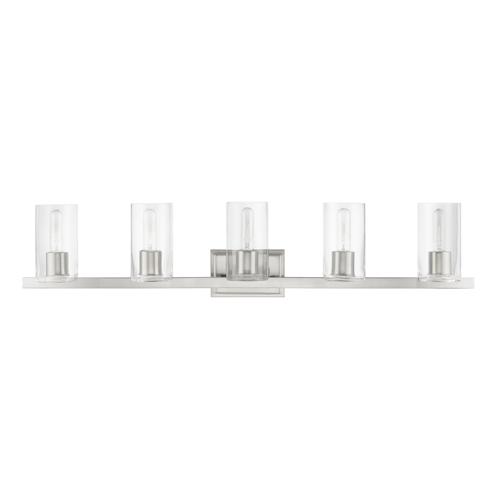 Livex Lighting 18035 Clarion 5 Light 42″W Commercial Vanity Light – Nickel
